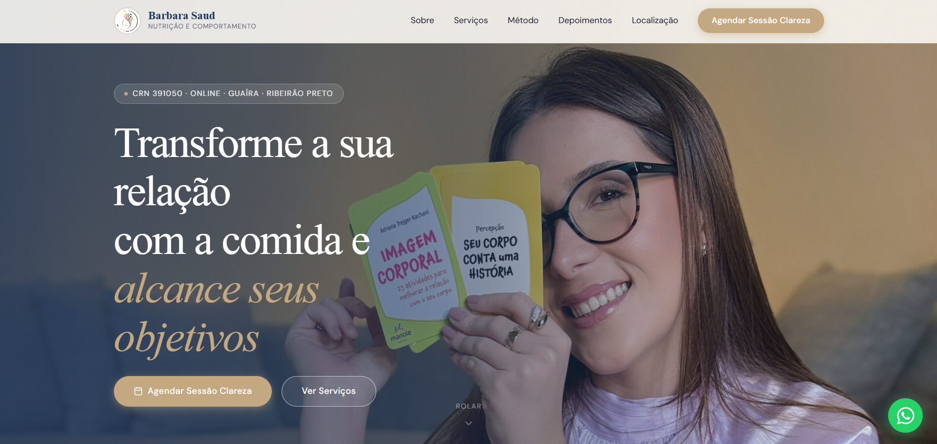 Screenshot do site da Dra. Barbara Saud